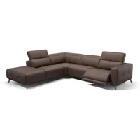 Sofanella Ecksofa Leder MARBELLA, Eckcouch, Ecksofa, Sitzecke, Polsterecke, Leder Sofas, Ledersofa braun