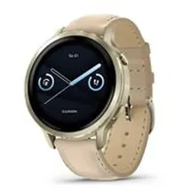 Garmin Venu 4 41 mm Beige/Lunargold Leder Armband Sand