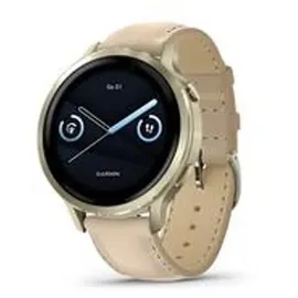 Garmin Venu 4 41 mm Beige/Lunargold Leder Armband Sand