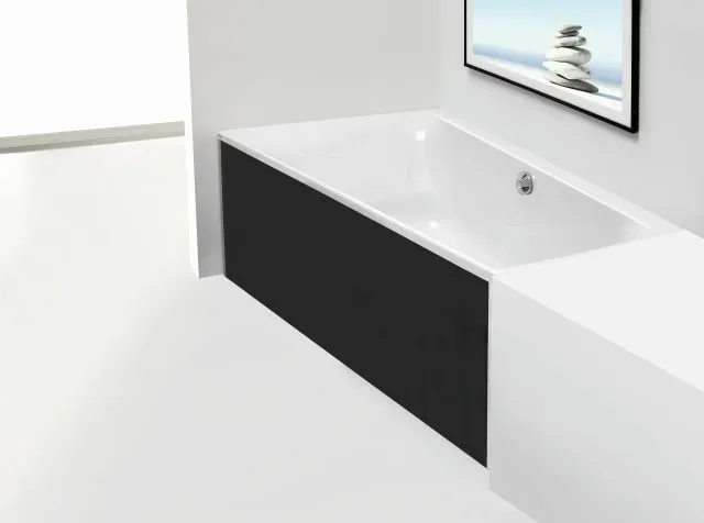 Hoesch Glasverkleidung Schwarz Nische für Badewanne iSensi Trapez 1800x1400 rechts 47471.552