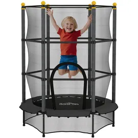 Homcom Kindertrampolin Ø140 cm inkl. Sicherheitsnetz Schwarz