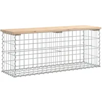 Furnicato Gartenbank aus Gabionen 103x31,5x42 cm Massivholz Kiefer