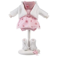 Llorens 1053542 Puppenkleidung für 35cm Puppen, Kleiderset Tütü Sterne, Puppenzubehör