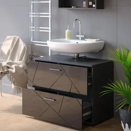 Vicco Waschbeckenunterschrank Irma Anthrazit Hochglanz