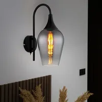 GLOBO Wandlampe Wandleuchte Flurleuchte Schlafzimmerlampe Rauchglas BigLight