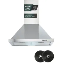 Yuna Davina WH60A Wandhaube 60 cm Silber