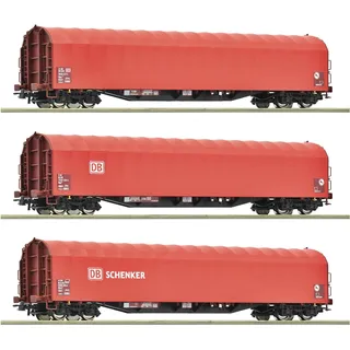 Roco 3-tlg. Set: Schiebeplanenwagen 6600156 H0