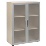 geramöbel Aktenschrank Flex, S-383802-GTA ahorn, Acrylglas satiniert 2 Fachböden 80,0 x 42,0 x 110,4 cm