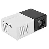 ASHATA Mini Beamer,Tragbar LED Mini HD Heimkino Pocket Projektor,Mini Multimedia Beamer Videoprojektor,Unterstützung 1080P Video HDMI USB AV SD,für für Innenhof Reisen Weihnachten usw.(Schwarz+weiß)