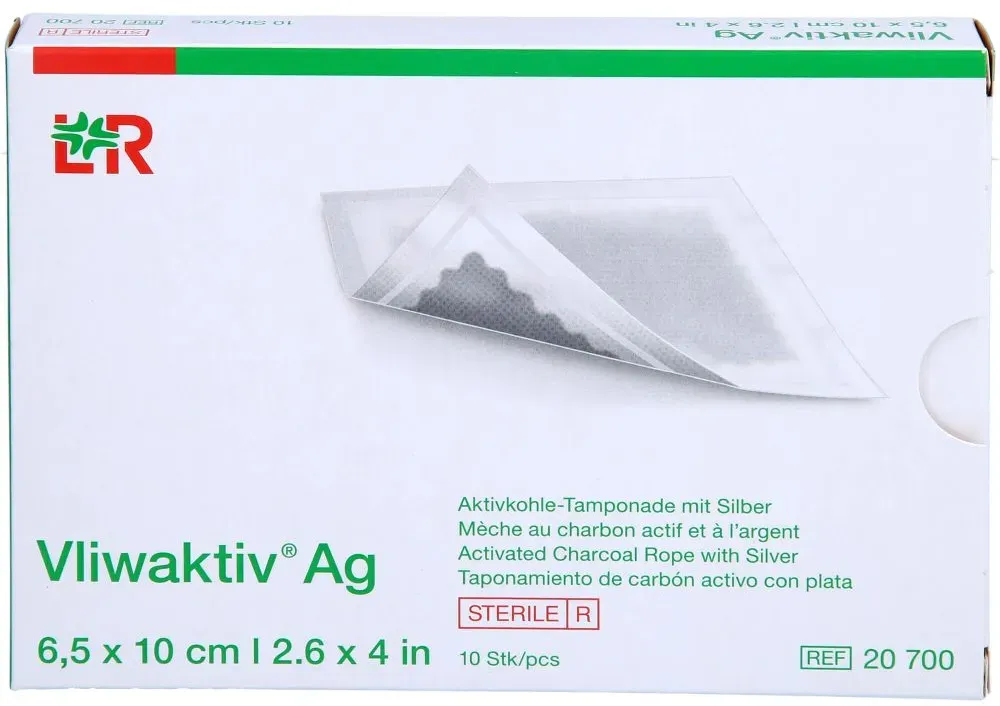 VLIWAKTIV AG Aktivkohle Tampon.m.Silber 6,5x10 cm 10 St