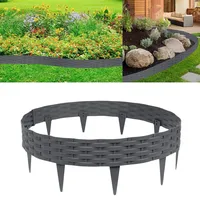 LZQ Rasenkante Beeteinfassung 25m,Biegbarer Kunststoff Beetumrandungen Rattan-Design Palisaden mit 25 Elemente á 100 cm,Anthrazit