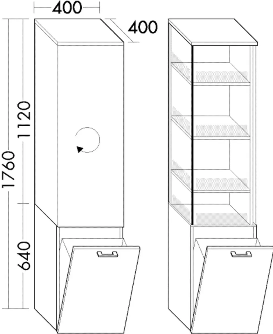 Burgbad Hochschr.Sys30 PG4 Sana 1760x400x400 Weiß Hochglanz, HSZO040RF3359 HSZO040RF3359