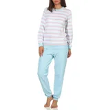 Creative by Normann Normann Frottee Pyjama gestreift Hellblau 40/42