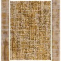 KADIMA DESIGN Teppich TIBER-Rom, abstrakt, Senfgelb, 160 x 230 cm