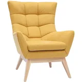 miliboo Sessel BRODY Polyester/Schaumstoff 70 x 80 x 80 cm Gelb