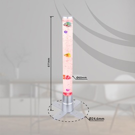GLOBO RGB LED Wassersäule, Farbwechsler, klar, Fische, H 61cm