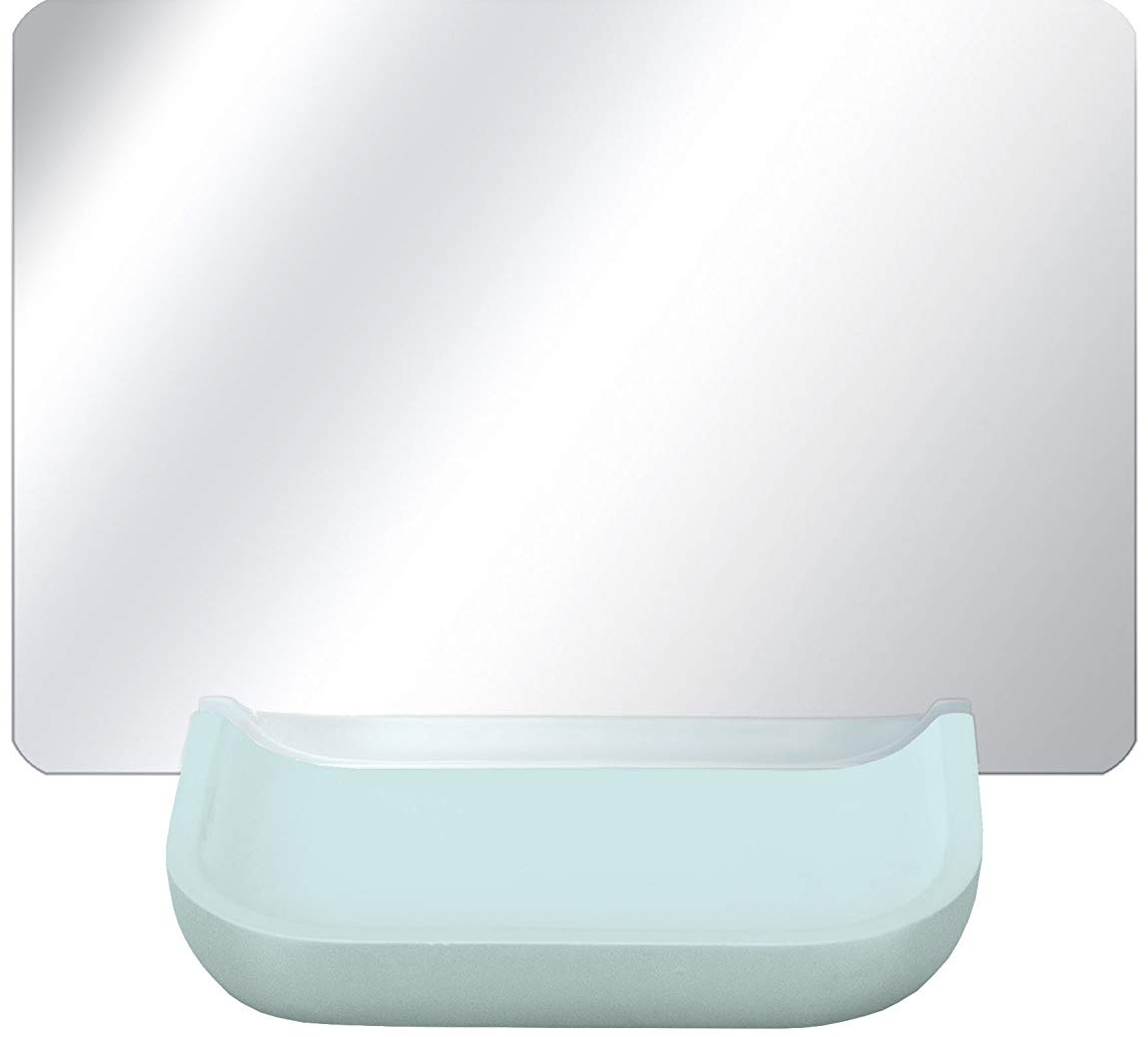 Kleine Wolke Kosmetikspiegel Tray Mirror Opal, Maße ca. 12 x 17,3 cm, Glas/Polyresin