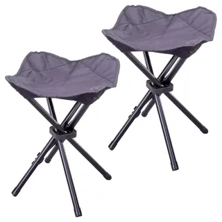 VCM 2er Set Sitzhocker Falthocker klappbar schwarz für Camping Angeln Wandern Maße B. 33 x H. 42 x T. 33 cm