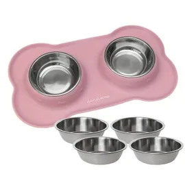 KaraLuna Napfunterlage mit 4x Napf rosa