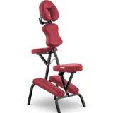Physa Massageliege + Massagesessel, Massagestuhl klappbar mobiler Massagehocker Massagen-Stuhl 130 kg Rot