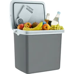 TecTake GmbH Elektrische Kühl- und Wärmebox mit Tragegriff, 25 Liter - grau