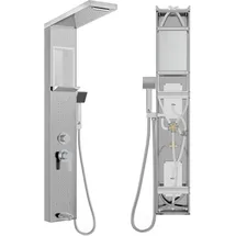 NAIZY Duschpaneele 4 in 1 Duschsystem Multifunktional Dusche Set inkl. Handbrause Massagedusche Wasserfalldusche Regendusche Armatur, 304 Edelstahl Duschset mit Armatur, 5