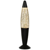 Easylight Lavalampe Schwarz Gold Glitter 36 cm Retro Tischleuchte