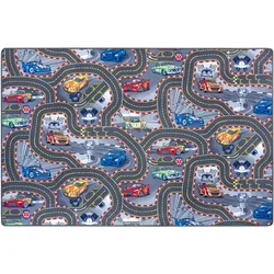 Kinderteppich HANSE HOME "Spielteppich Kinder", grau, B:160cm H:6,5mm L:240cm, Polyamid, Teppiche, Kurzflor, Kinderzimmer, Teppich, Auto, Straßen, Schlafzimmer