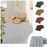 nm_trade Terrassenplatte Balkonfliesen Terrassenfliesen Klickfliese Außenfliese 8 Stück 30x30cm, Cappucino, Witterungsbeständig Rutschfeste Oberfläche Leicht zu reinigen goldfarben|grau
