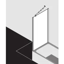 Kermi Filia XP Seitenwand FXUVD10017VYK 100 x 175 cm, silber hochglanz, ESG Opaco Clean, verkürzt auf Badewanne