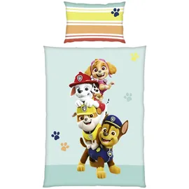 Herding Paw Patrol 2432404063 - Bettwäsche (Made in Green), 40x60 cm + 100x135 cm, 100% Baumwolle