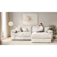 Ecksofa HOME AFFAIRE "Soft&Cosy XXL L-Form, B: 303 cm - OTTO. Verlässliche Qualität.", beige (cream), B:303cm T:187cm, 100% Polyester, Sofas, Ecksofa, Mega-Sofa, Cord oder Chenille-Struktur, mit Federkern & 4 Zierkissen, Topseller