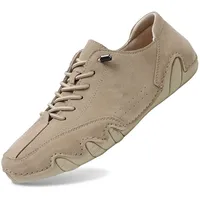 Generisch barfußschuhe Damen Sommer Orthopädische Schuhe Herren Gymnastikschuhe Damen Barfuss Leder Wanderschuhe Hoch Barfussschuhe Barfußschuhe Gesundheitsschuhe Casual Shoes for Men Khaki 40 - 40 EU