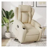 vidaXL Relaxsessel mit Aufstehhilfe Creme Stoff