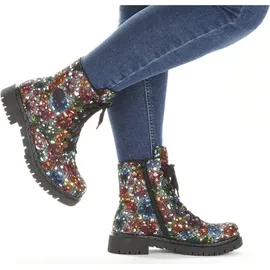Rieker Schnürstiefel - Multicolor Synthetik Größe: 36 Normal - Rot