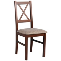 Beautysofa Esszimmerstuhl Stuhl Nilo X (2 Stk. pro Satz) aus Holz mit gepolstertem Sitz (4 St), Beine in: Buche, Sonoma, Stirling, Nussbaum, Schwarz und Weiß beige
