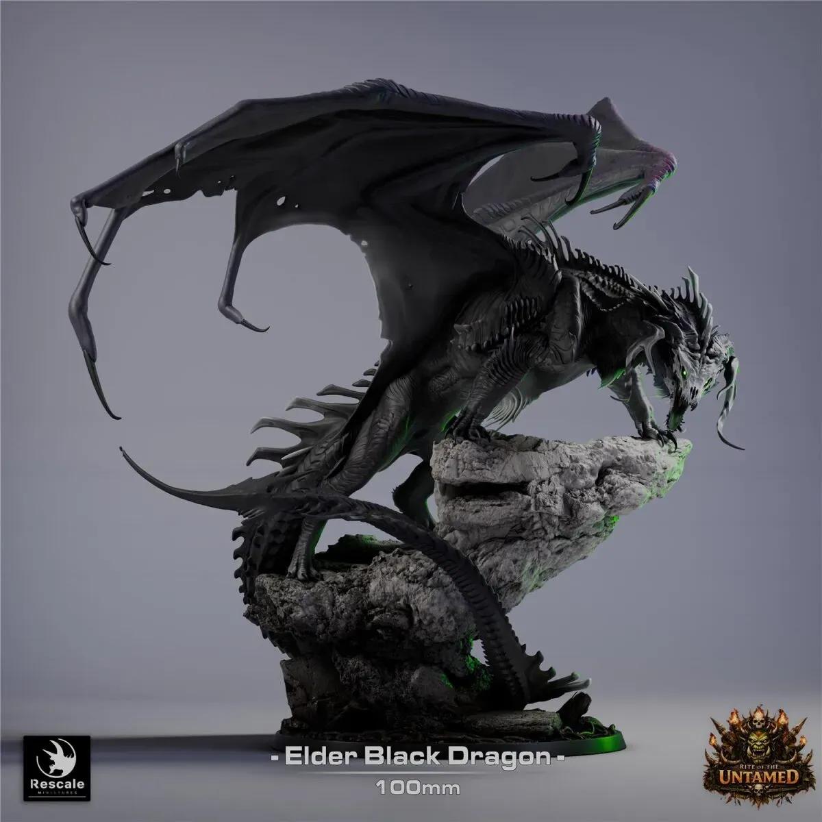 Black Dragon - Elder (100mm base) von Rescale Miniatures aus Rite of the Untamed