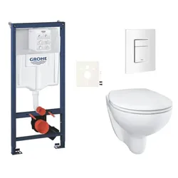 GROHE Bau Ceramic Hänge-WC Set für Trockenbau / Vorwandinstallation SIKOGRSBAUSCSH0