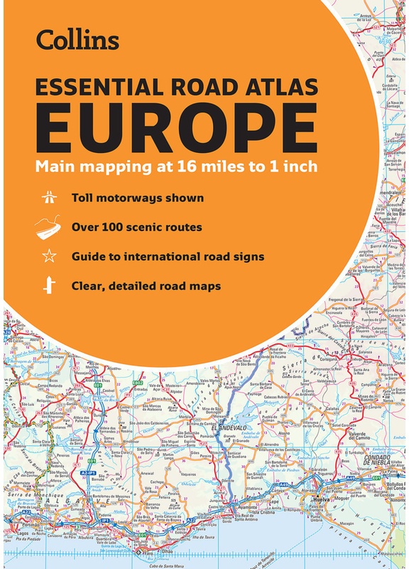 Collins Essential Road Atlas Europe - Collins Maps  Kartoniert (TB)