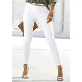 LASCANA 7/8-Jeggings "aus weichem Stretch-Denim", Damen, Gr. 36, N-Gr, weiß, Denim/Jeans, Obermaterial: 67% Baumwolle, 29% Polyester, 4% Elasthan, unifarben, figurbetont 7/8-Länge, Hosen 5-Pocket-Hose, in Skinny-Form, Stretch-Denim, Basic, Sommerhose, Topseller
