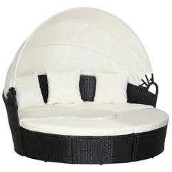Outsunny Gartenmöbel-Set PE-Rattan, Metall, Polyester(100% Polyester), Schaumstoff