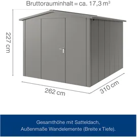 hörmann stauraumsysteme Juno 2,62 x 3,10 m Grau