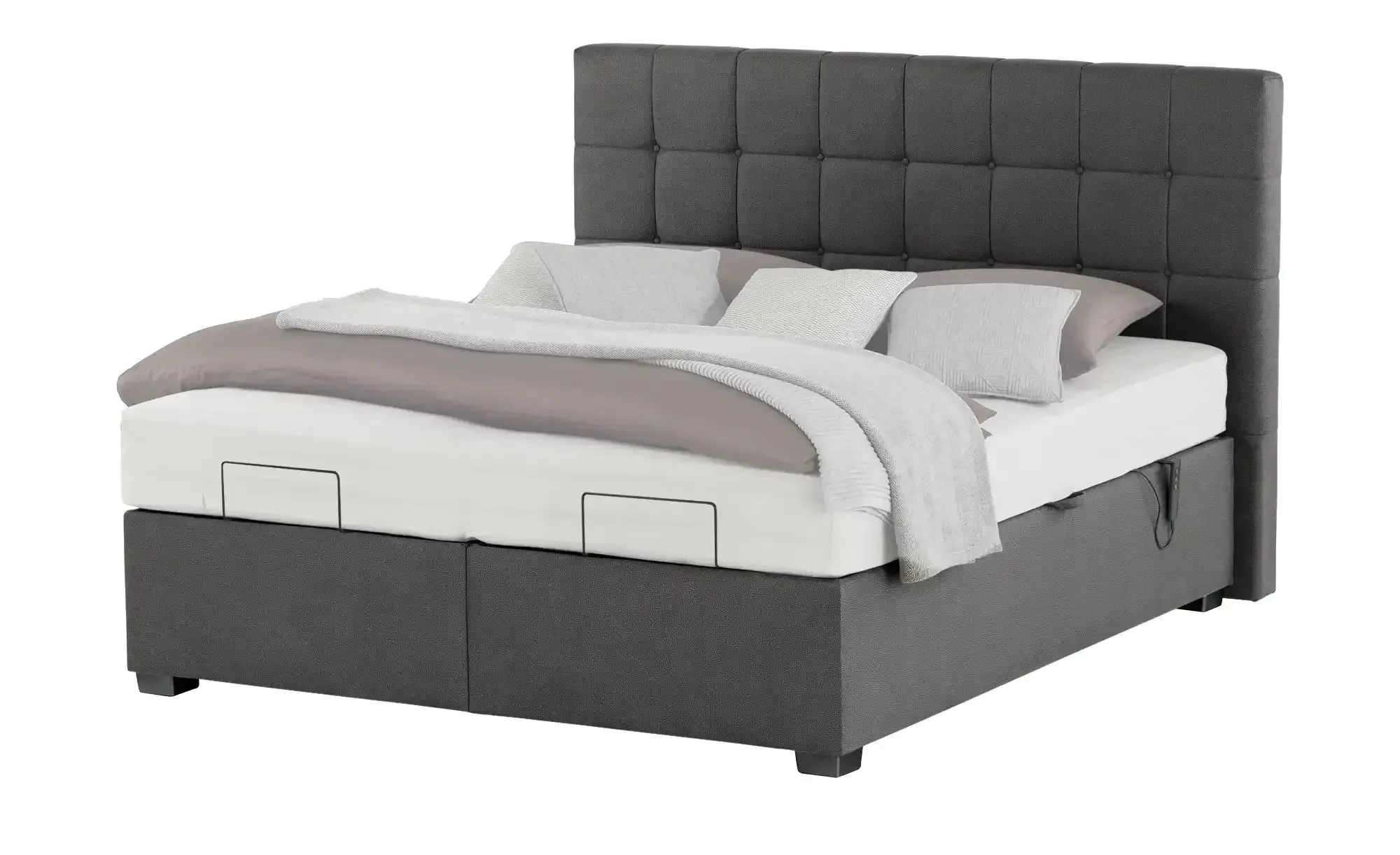 vanDoorn Motor-Boxspringbett mit Bettkasten Ohio ¦ grau ¦ Maße (cm): B: 172 H: 129