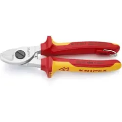 KNIPEX 95 16 165 T Kabelschere mit Befestigungsöse verchromt VDE 165 mm
