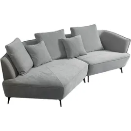 KAWOLA Sofa GARBO Designsofa Stoff grau