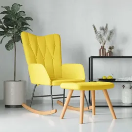 vidaXL Schaukelsessel mit Hocker Stoff 72 x 70 x 80 cm Gelb