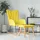 vidaXL Schaukelsessel mit Hocker Stoff 72 x 70 x 80 cm Gelb