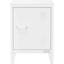 ML-Design Nachttisch Weiß 40x30x58 cm, aus Stahl, Türgriff links, Industriedesign Metall Rechteckig, 40x58x30 Schlafzimmer,