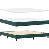 vidaXL Boxspringbett 180 x 200 cm Dunkelgrün