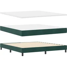 vidaXL Boxspringbett 180 x 200 cm Dunkelgrün